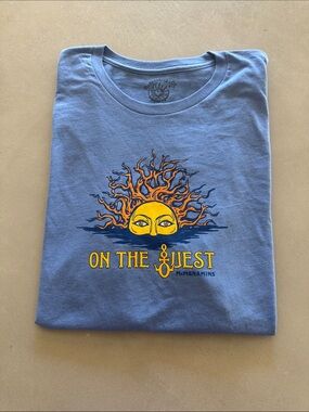 nwot mcmenamins on the quest blue sun lady water t-shirt unisex size 2xl
